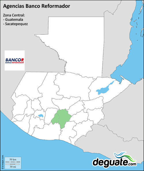 Agencias de Banco Reformador en Guatemala y Sacatepequez